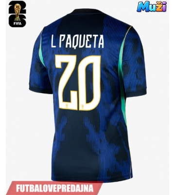 Lacne Muži Futbalové dres Brazília Lucas Paqueta #20 MS 2026 Krátky Rukáv - Preč